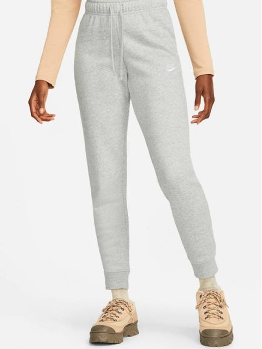 Women's Sportswear Club Fleece Mid-Rise Slim Track Pants Grey - NIKE - BALAAN 2