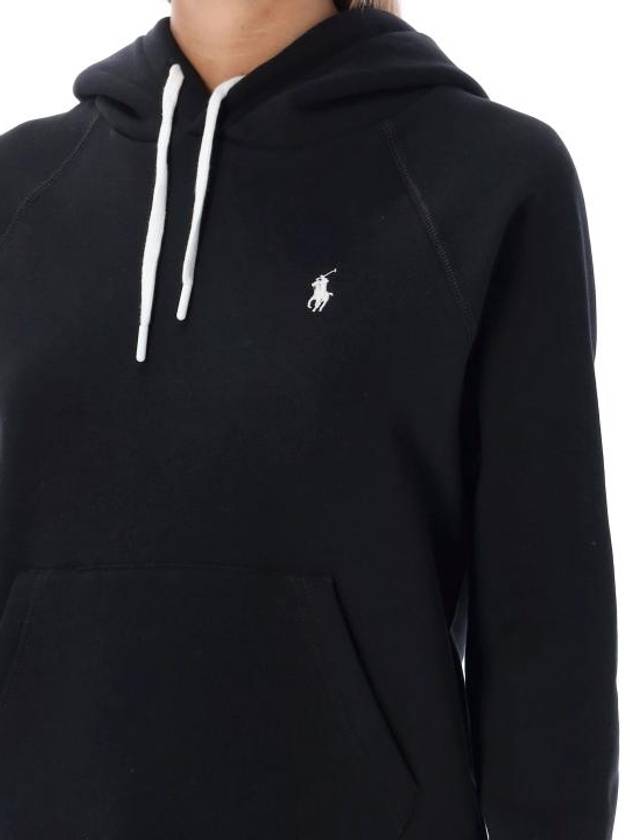 Women's Embroidered Logo Long Sleeve Hoodie Black - POLO RALPH LAUREN - BALAAN 4