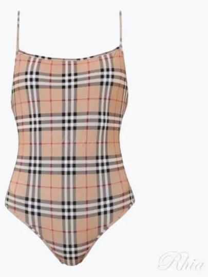 Women's Vintage Check One-Piece Swimsuit Beige - BURBERRY - BALAAN 2