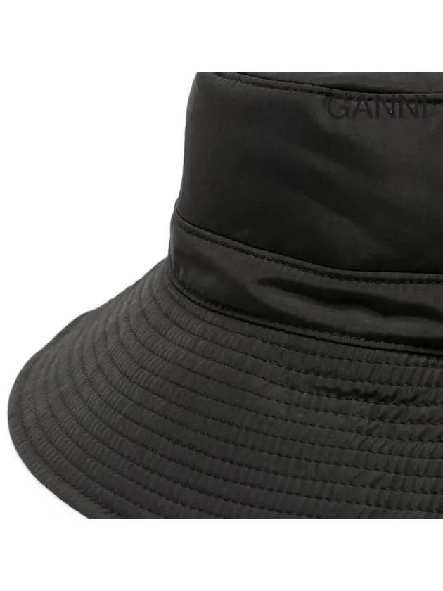 Tech Logo Patch Bucket Hat Black - GANNI - BALAAN 4