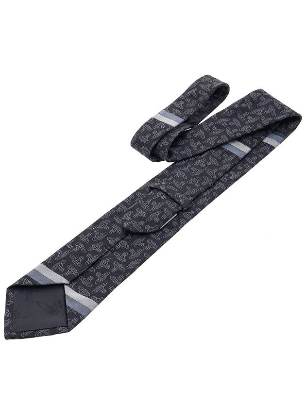 All Over Logo Silk Jacquard Tie Black - VIVIENNE WESTWOOD - BALAAN 5