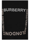 Horseferry Logo Print Cotton Hoodie Black - BURBERRY - BALAAN 4