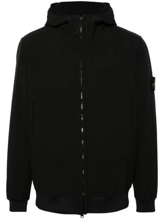 Technology Recycled Polyester Hooded Jacket Black - STONE ISLAND - BALAAN 1