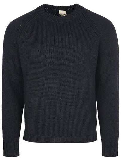 Men’s Merino Wool Knit Top Black - TEN C - BALAAN 2