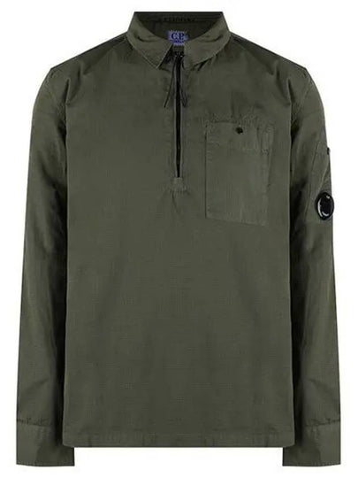 Lens Detail Ripstop Quarter Zipper Long Sleeve Shirt Green - CP COMPANY - BALAAN 2