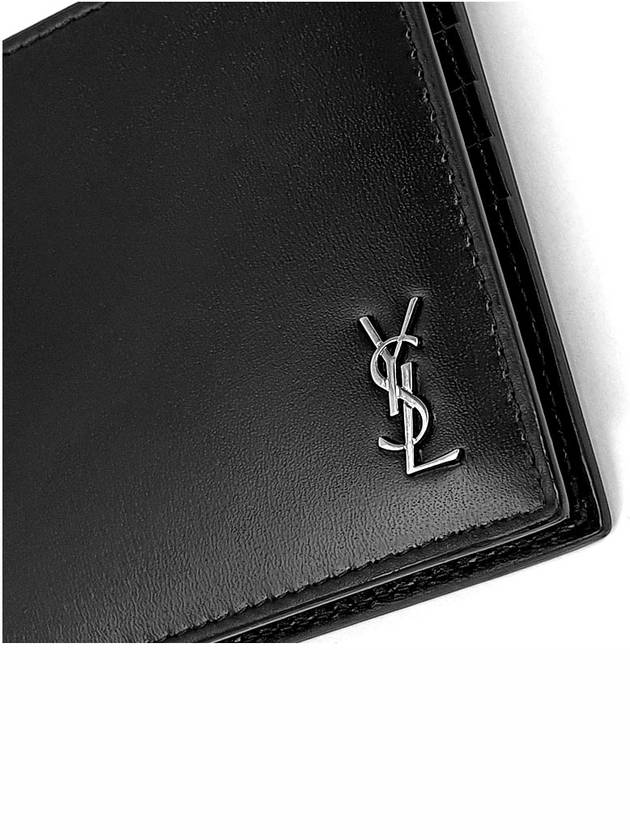 Tiny Cassandre East West Wallet in Matte Leather Black - SAINT LAURENT - BALAAN 8