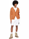 Waffen V-neck Cardigan Orange - STONE ISLAND - BALAAN 4