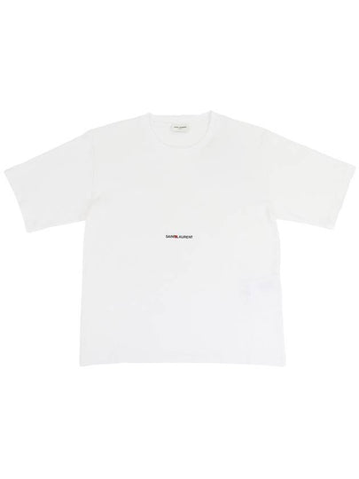 Rive Gauche Short Sleeve T-Shirt White - SAINT LAURENT - BALAAN 2