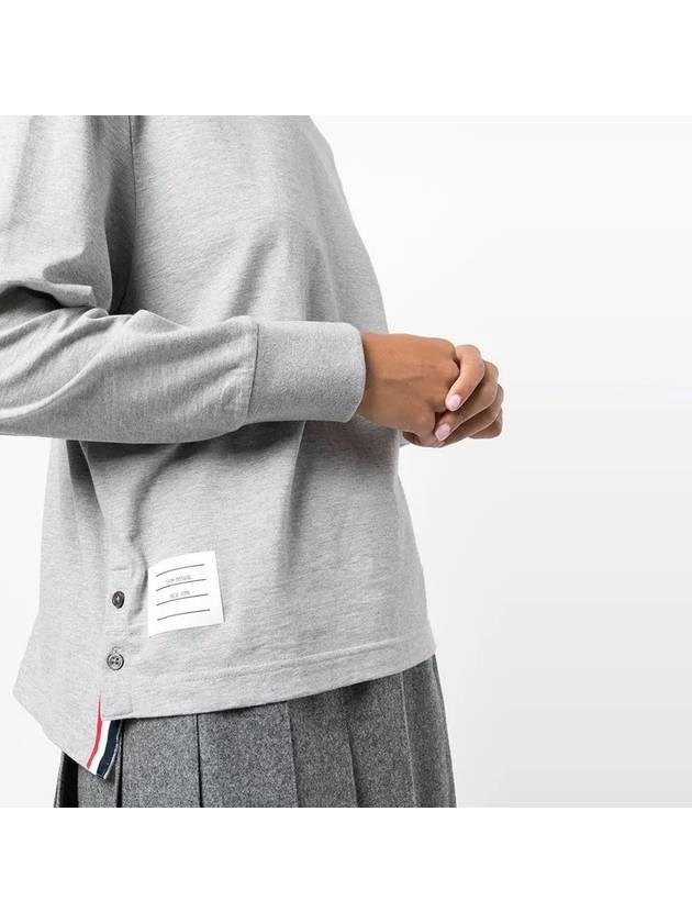 Engineered 4 Bar Medium Weight Jersey Oversized Long Sleeved T-Shirt Light Grey - THOM BROWNE - BALAAN 5