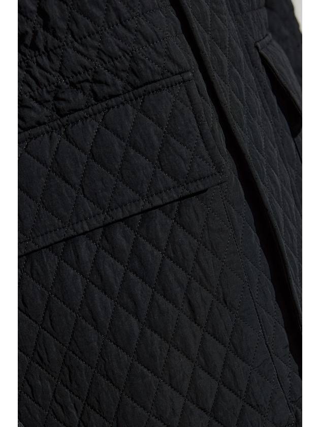 Check Hooded Quilted Jacket Black - BURBERRY - BALAAN 6