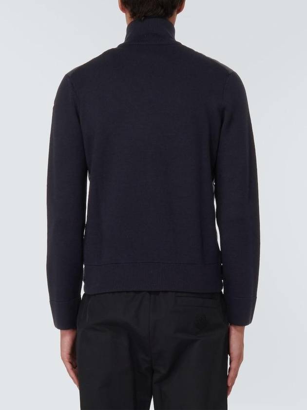 Padded Wool Zip-up Jacket Navy Blue - MONCLER - BALAAN 11