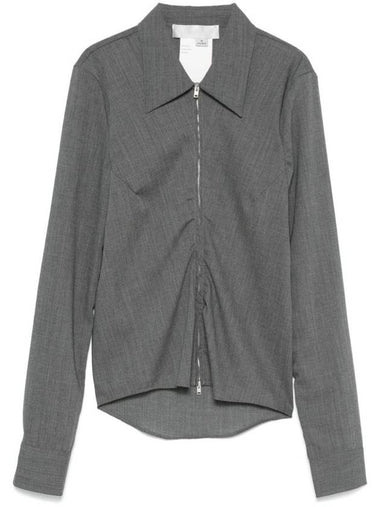 Slim Zip Wool Shirt Grey - OUR LEGACY - BALAAN 1