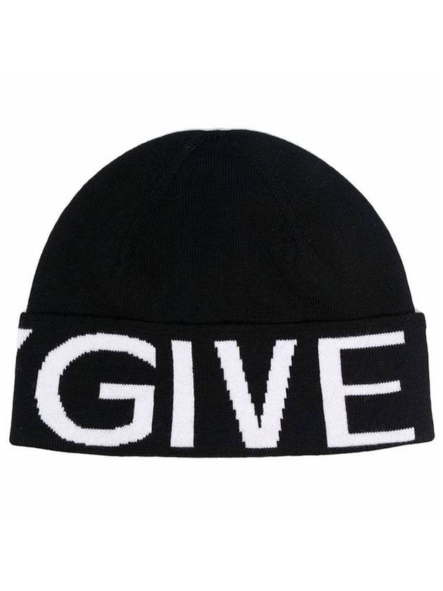 Logo Wool Beanie Black - GIVENCHY - BALAAN 1