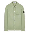 Cupro Cotton Twill Over Long Sleeve Overshirt Jacket Sage Green - STONE ISLAND - BALAAN 2