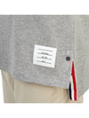 Striped Detail Crew Neck Cotton Short Sleeve T-Shirt Grey - THOM BROWNE - BALAAN 8