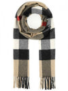 Check Fringe Cashmere Muffler - BURBERRY - BALAAN.