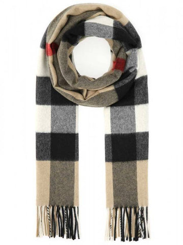 Check Fringe Cashmere Muffler - BURBERRY - BALAAN.