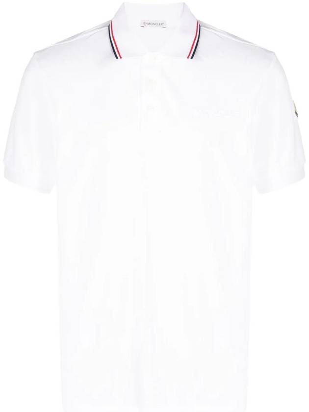 Logo Patch Polo Shirt White - MONCLER - BALAAN 1