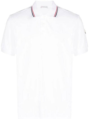 Logo Patch Polo Shirt White - MONCLER - BALAAN 1