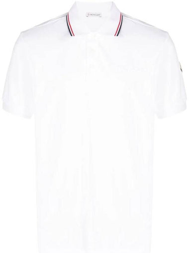 Logo Patch Polo Shirt White - MONCLER - BALAAN 1