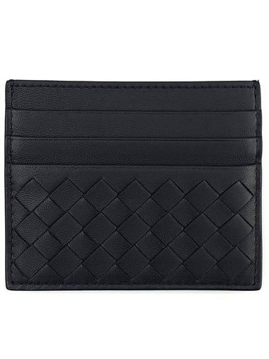 Intrecciato Weaving Card Wallet Navy - BOTTEGA VENETA - BALAAN 1