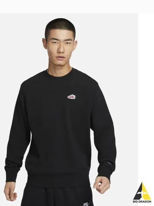 Sportswear French Terry Crew Neck Sweatshirt M Black White FZ5203 010 - NIKE - BALAAN 1