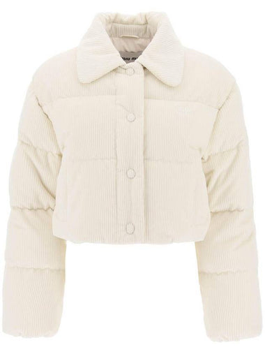 Crop Corduroy Cotton Padding White - MIU MIU - BALAAN 1