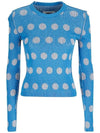 Women's Polka Dot Long Sleeve Knit Top Blue - MAISON MARGIELA - BALAAN.