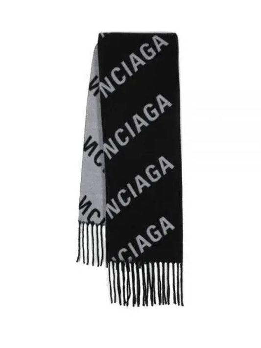 all-over logo muffler black - BALENCIAGA - BALAAN.