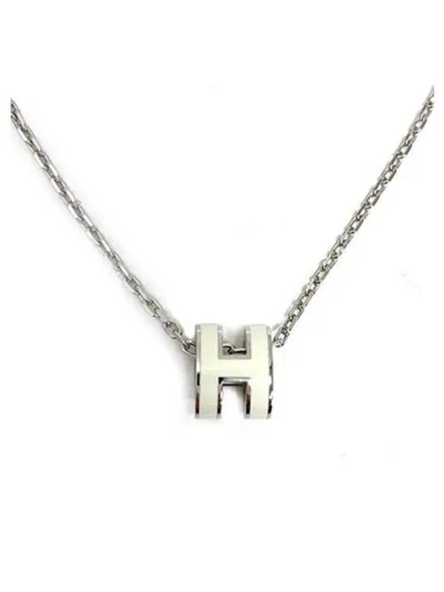 H147992F P49 Mini Pop Ache Pendant Palladium Hardware Blanc Necklace TEO 270690 - HERMES - BALAAN 1