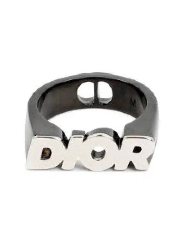 Icon Logo Brass Ring Black Silver - DIOR - BALAAN 2