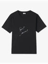 Painting Print Logo Short Sleeve T-Shirt Black - SAINT LAURENT - BALAAN 2