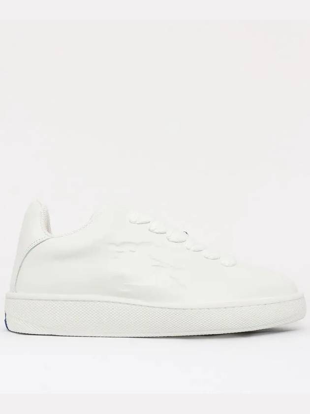 Debossed Logo Leather Low Top Sneakers White - BURBERRY - BALAAN 2