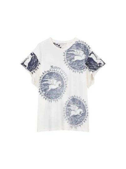 Warrior stamp crewneck tshirt natural 271804 - STELLA MCCARTNEY - BALAAN 1