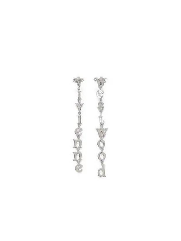 Women s Lettering Logo Drop Earrings Silver 6202015902 P019FJ - VIVIENNE WESTWOOD - BALAAN 1