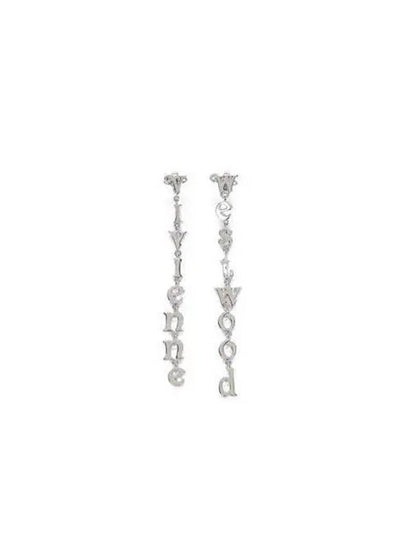 Women s Lettering Logo Drop Earrings Silver 6202015902 P019FJ - VIVIENNE WESTWOOD - BALAAN 1