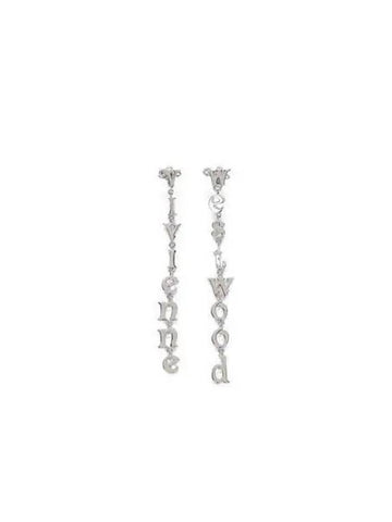 Women s Lettering Logo Drop Earrings Silver 6202015902 P019FJ - VIVIENNE WESTWOOD - BALAAN 1