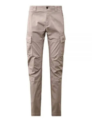 Stretch Sateen Ergonomic Logo Cargo Straight Pants Grey - CP COMPANY - BALAAN 1