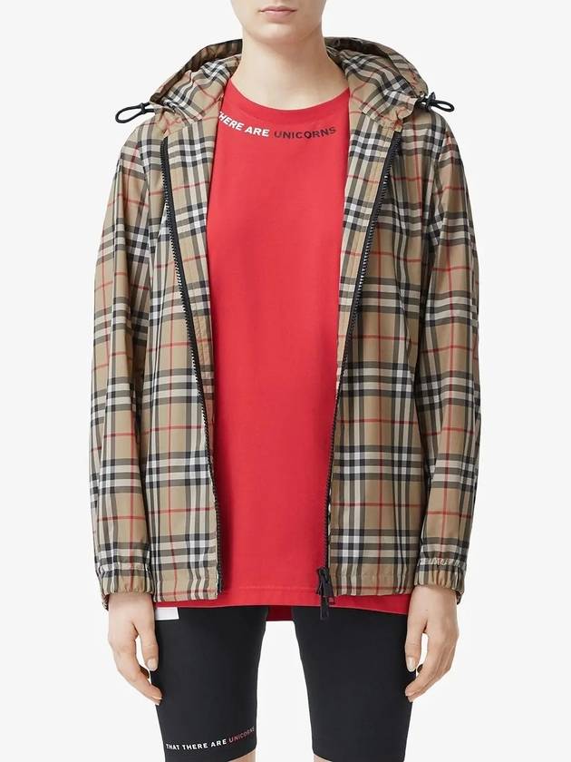 Women's Everton Vintage Check Hooded Jacket Beige - BURBERRY - BALAAN 4