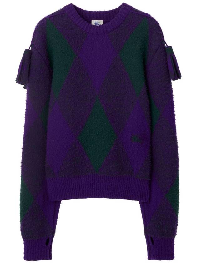 Diamond Wool Knit Top Purple - BURBERRY - BALAAN 2