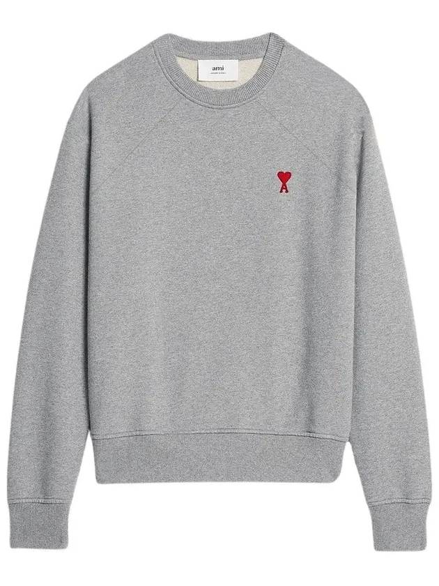 Small Heart Logo Sweatshirt Grey - AMI - BALAAN 2