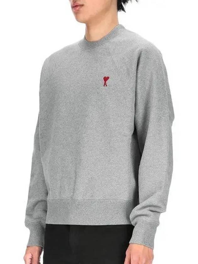 Small Heart Logo Sweatshirt Grey - AMI - BALAAN 2