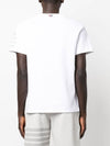 4-Bar Striped Cotton Short Sleeve T-Shirt White - THOM BROWNE - BALAAN 5