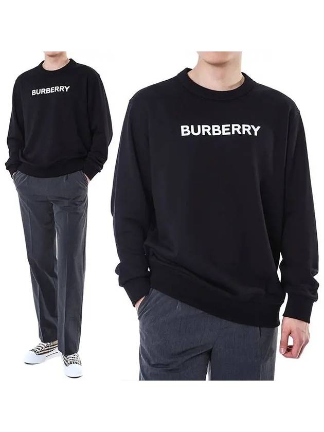 Logo Print Crew Neck Sweatshirt Black - BURBERRY - BALAAN 2