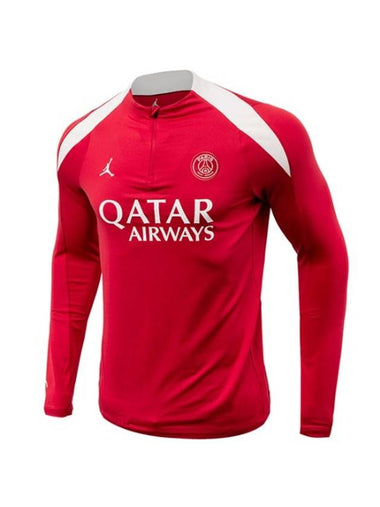 Saint-Germain Strike Fourth Jordan Dri-FIT Football Knit Long Sleeve T-Shirt Red - NIKE - BALAAN 1