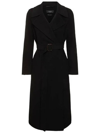 MANU Belted Wool Coat Black 2425016041 013 - MAX MARA - BALAAN 1