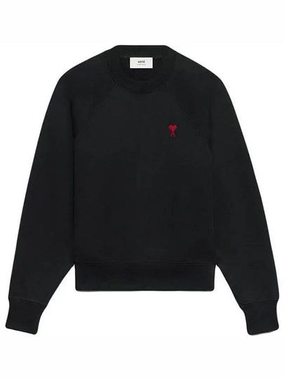 Small Heart Logo Sweatshirt Black - AMI - BALAAN 2