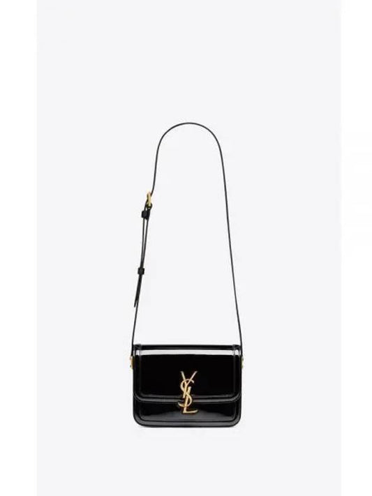 YSL Shoulder Bag Lacquer Patent Leather Solferino Small Satchel Black Bag 634306BMIIW1000 - SAINT LAURENT - BALAAN 1