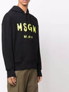 Milano Brushed Logo Print Hoodie Yellow Black - MSGM - BALAAN 4