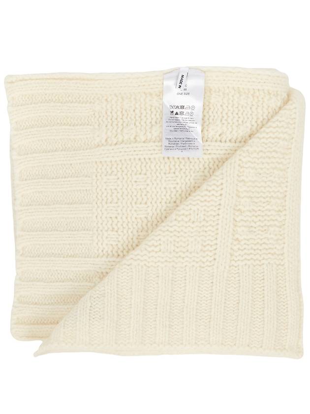 Logo Cable Knit Muffler White - GANNI - BALAAN 5